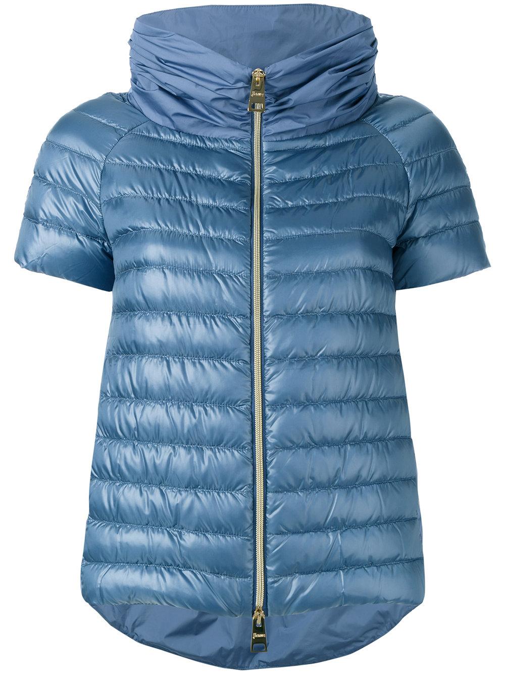 Lyst - Herno Short-sleeved Puffer Jacket in Blue