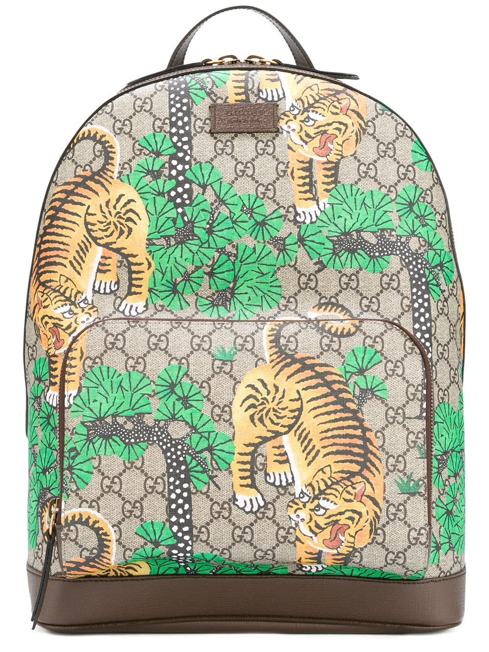 Gucci Bengal Tiger Print Backpack in Brown for Men | Lyst
