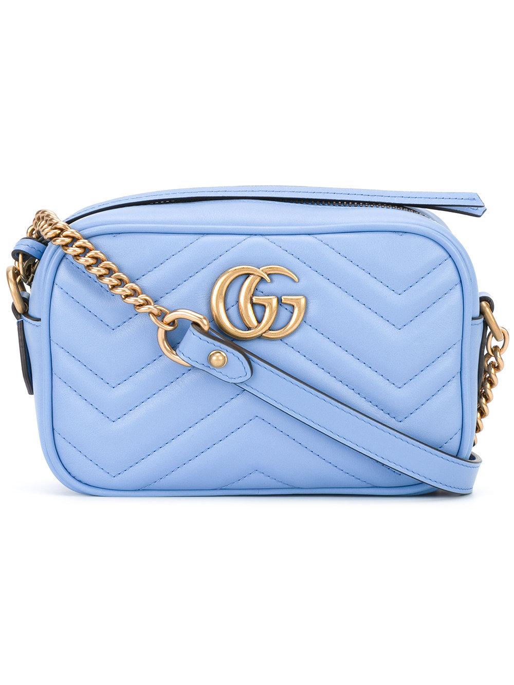 Lyst - Gucci Gg Marmont Shoulder Bag in Blue