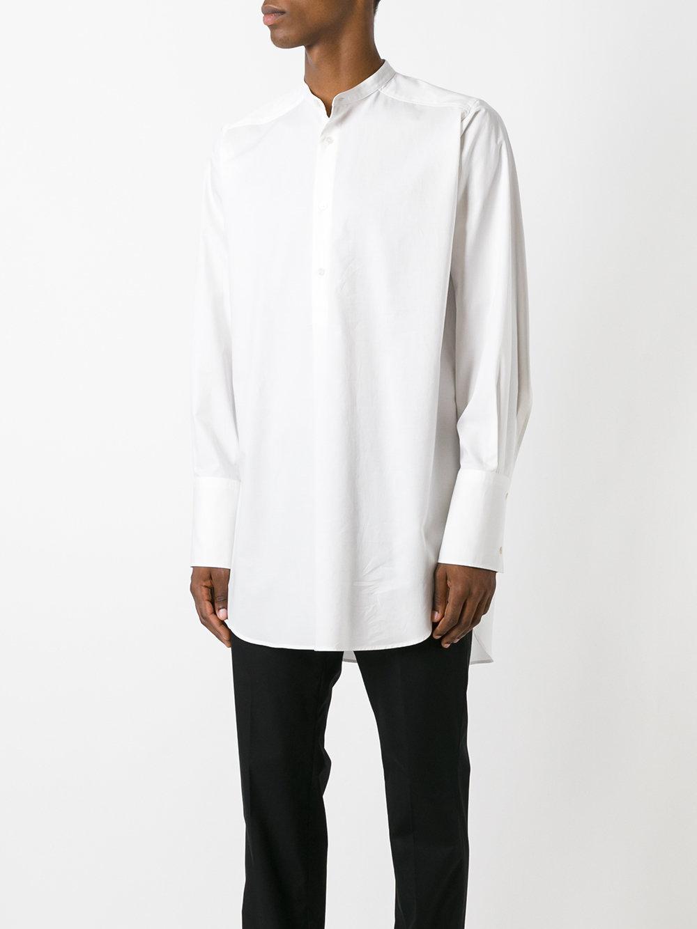 Lyst - Stella Mccartney Collarless Shirt in White for Men