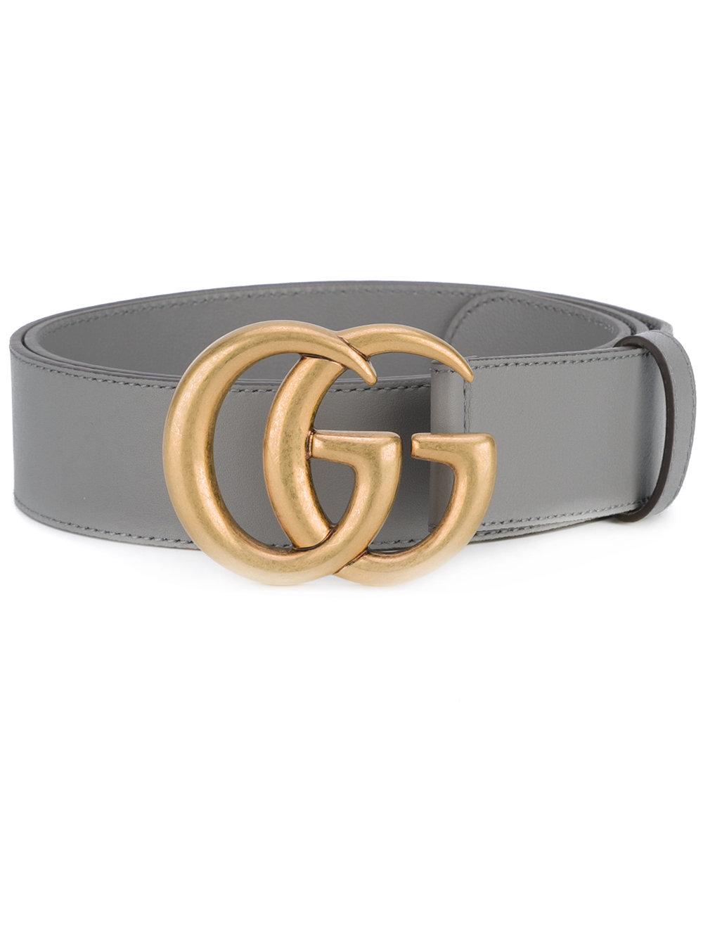 Gucci - Gg Buckle Belt - Women - Leather - 90 in Gray - Lyst