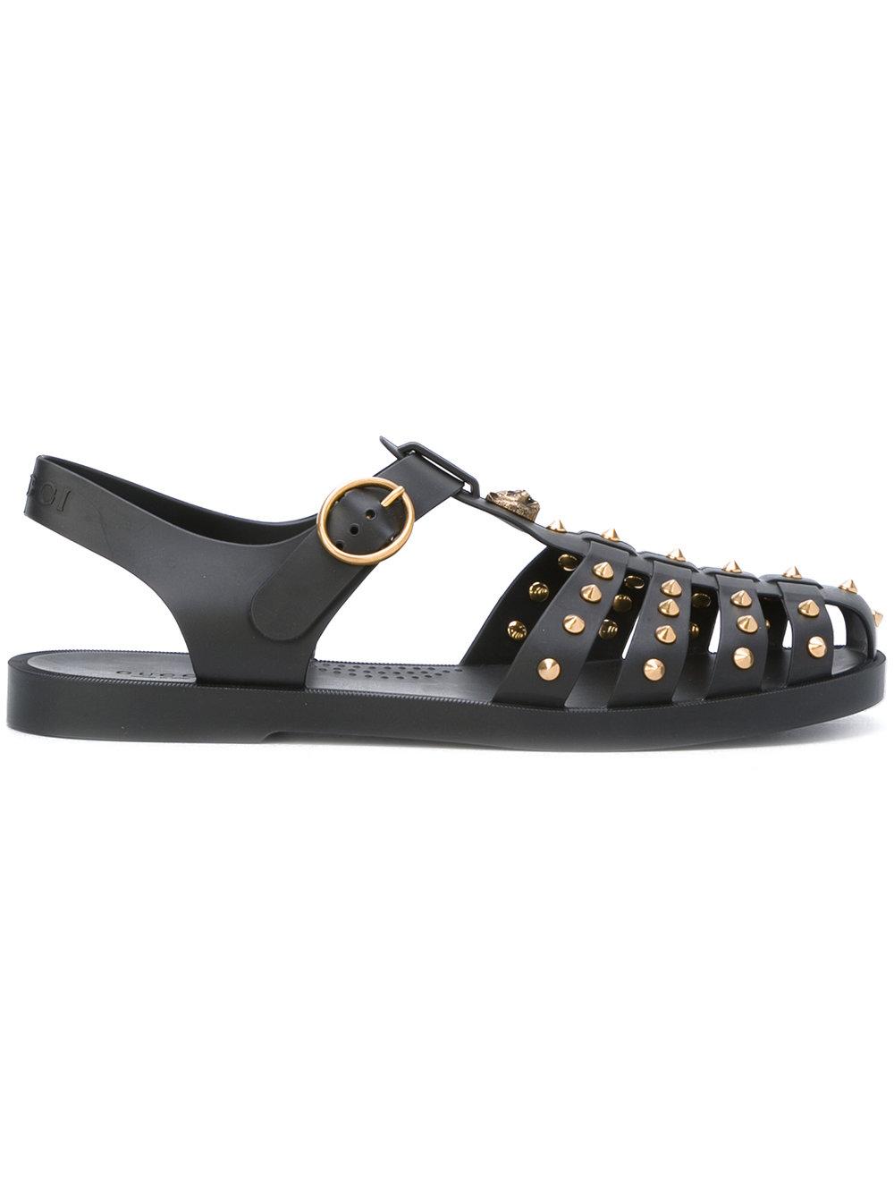 Lyst - Gucci Buckle Strap Sandals in Black for Men
