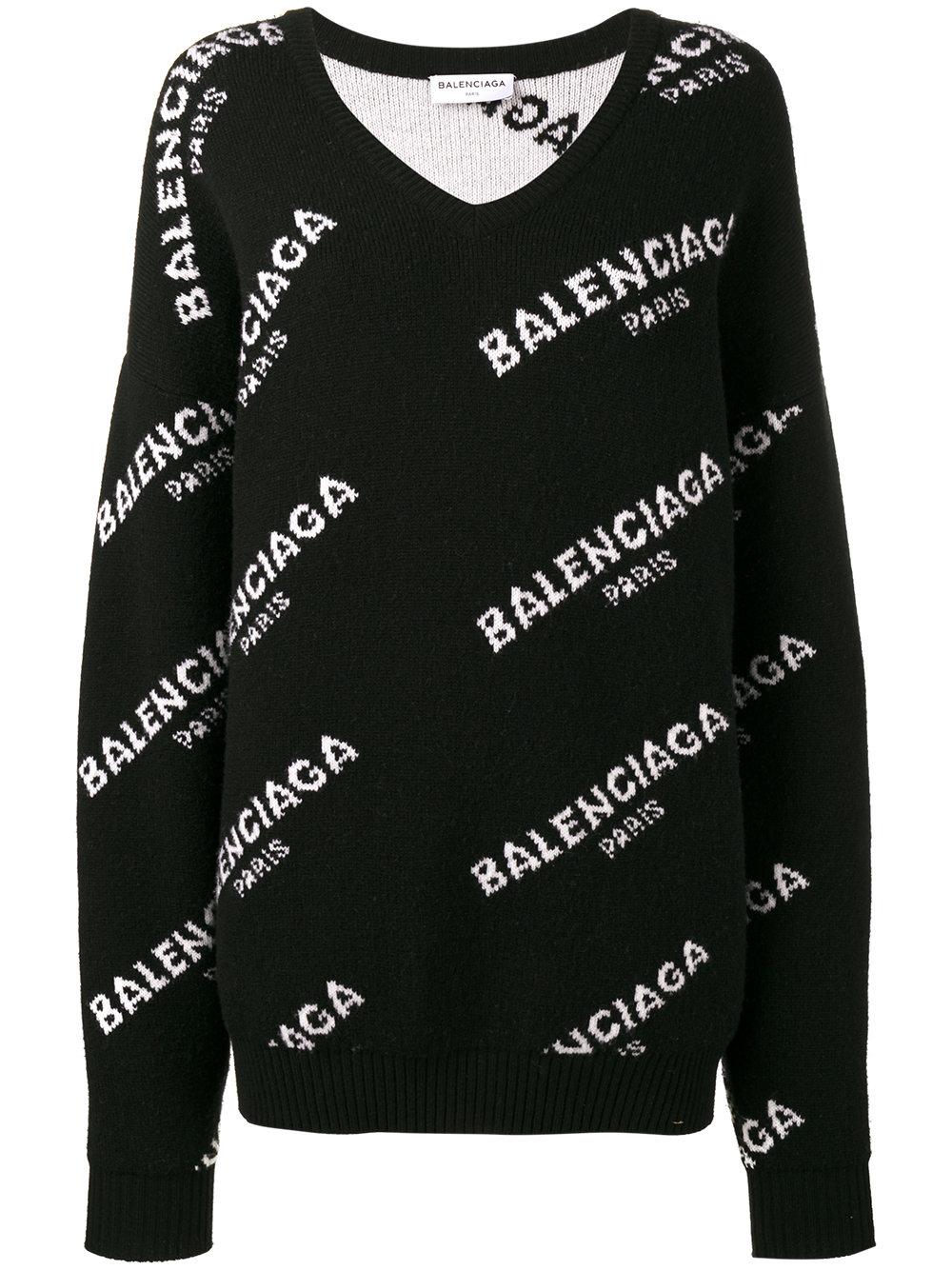 Lyst - Balenciaga Logo Jumper in Black