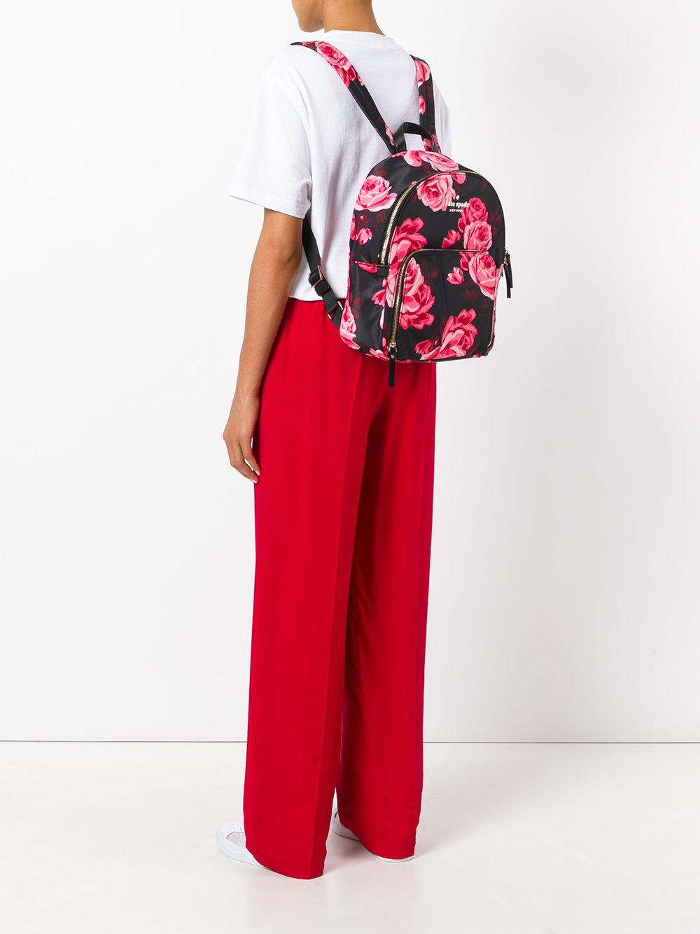 Lyst Kate Spade New York Floral Print Backpack in Black