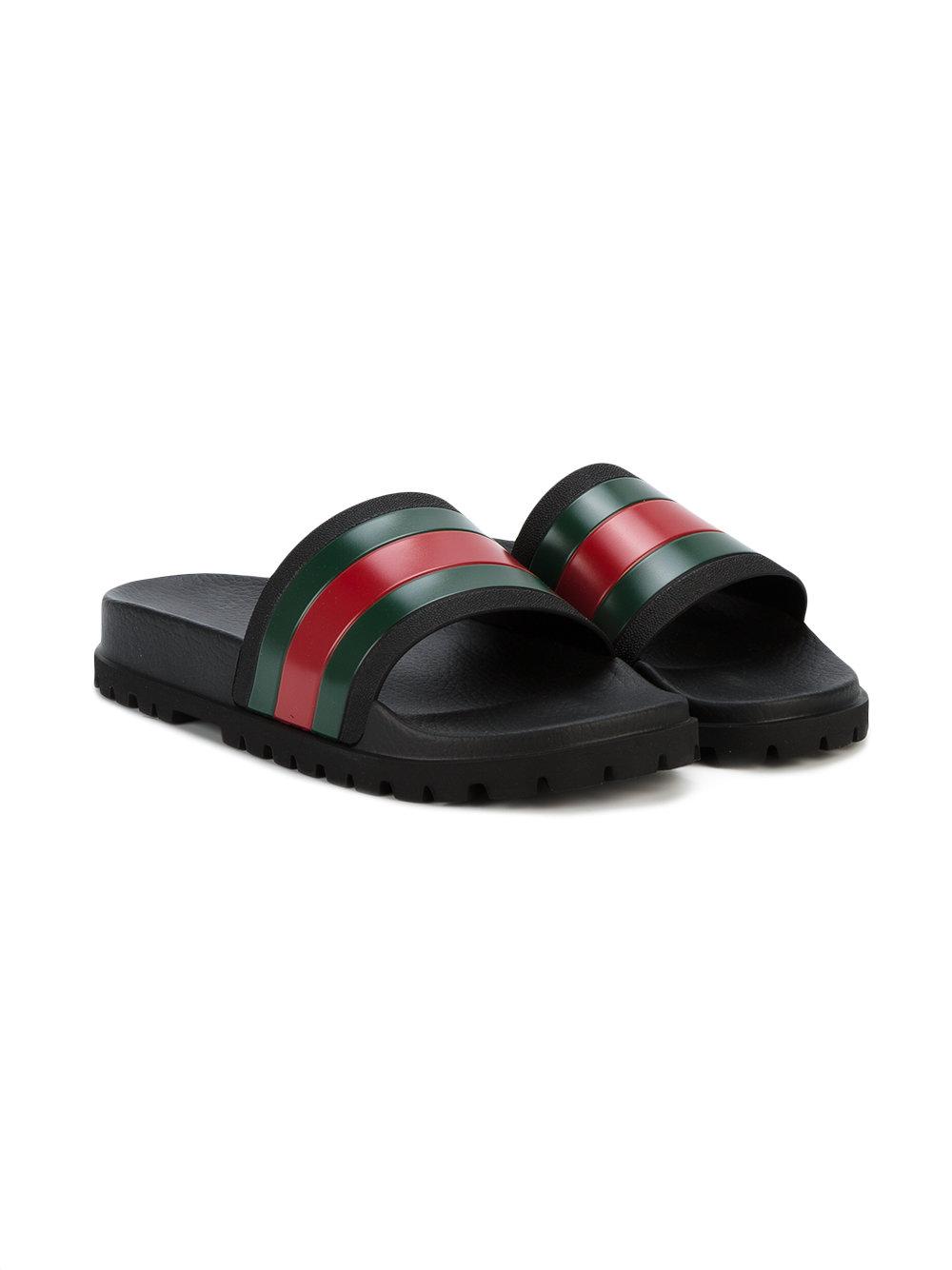 red gucci signature slides
