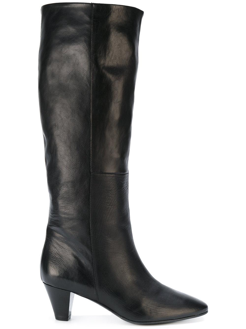 Marc ellis Knee Length Leather Boots in Black | Lyst