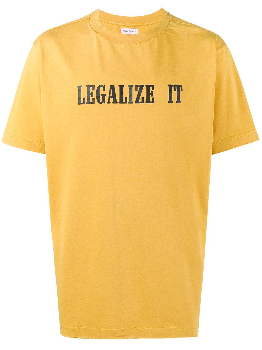 Lyst - Palm Angels Legalize It T-shirt in Yellow for Men - Save 8%