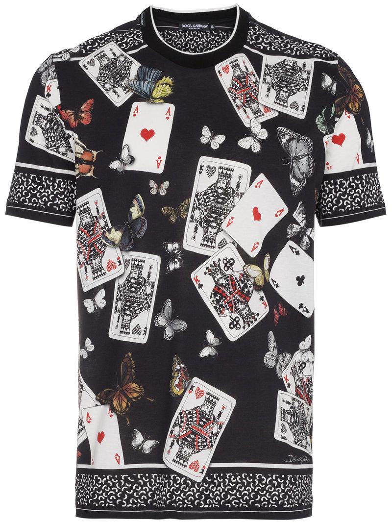 Lyst - Dolce & Gabbana Deck Of Cards Print Short Sleeve T Shirt in ...