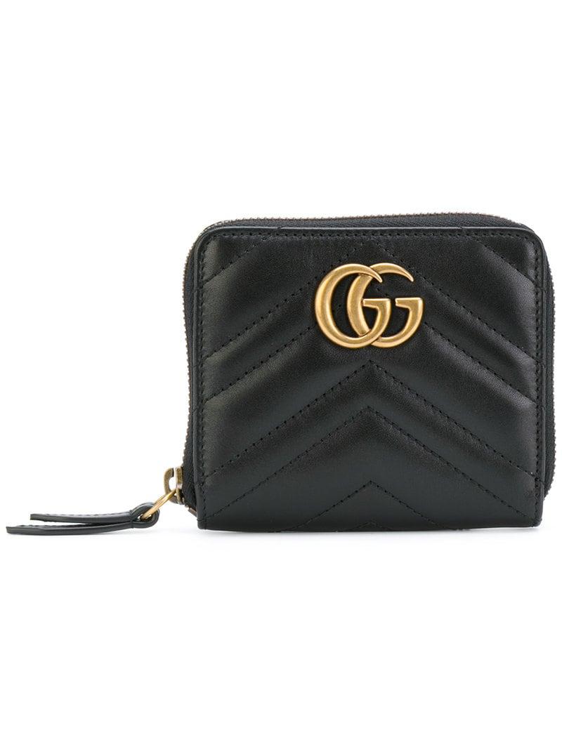  Gucci  GG Marmont  Matelasse Wallet  in Black Lyst