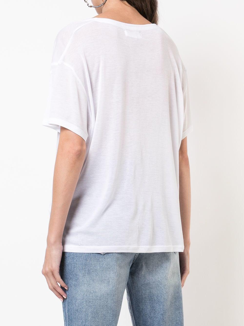 Lyst - Anine Bing Deep V-neck T-shirt in White