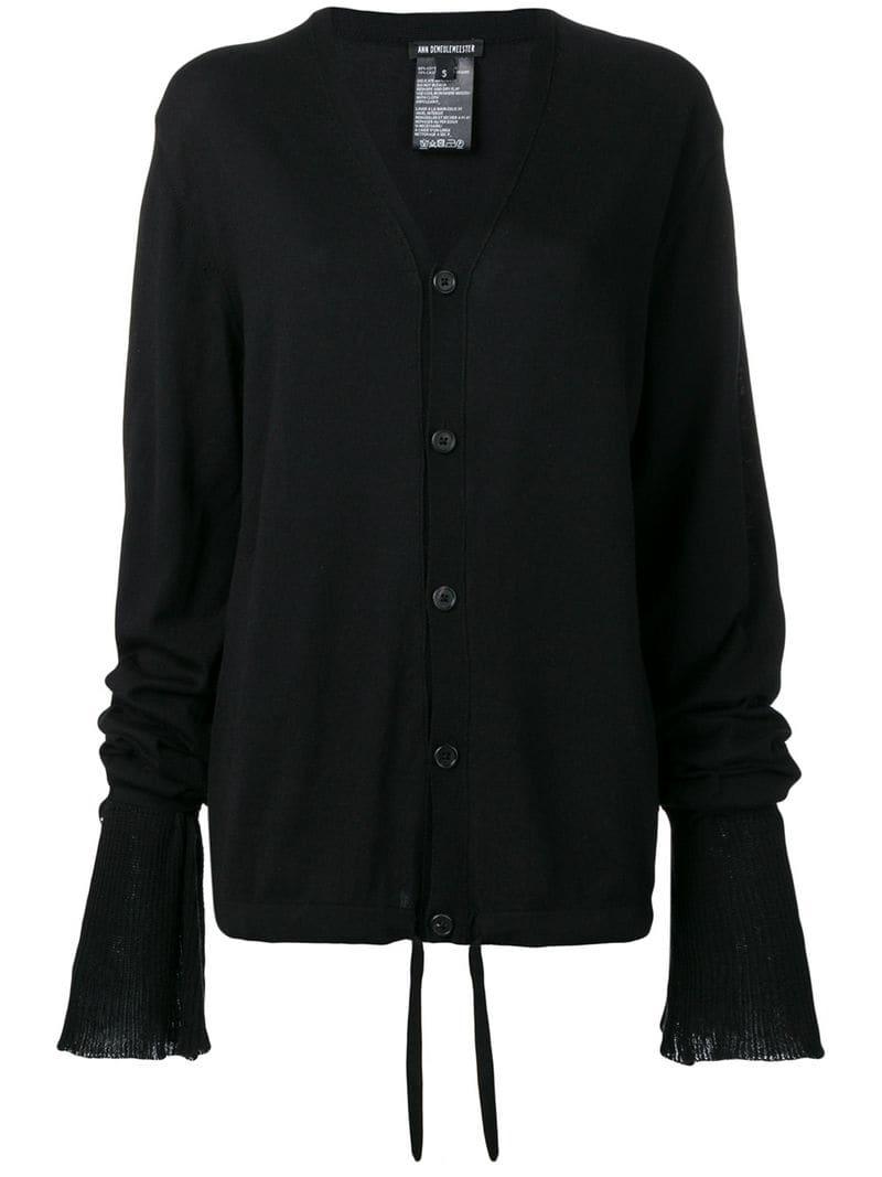 Ann Demeulemeester Extra-long Sleeved Cardigan in Black - Lyst