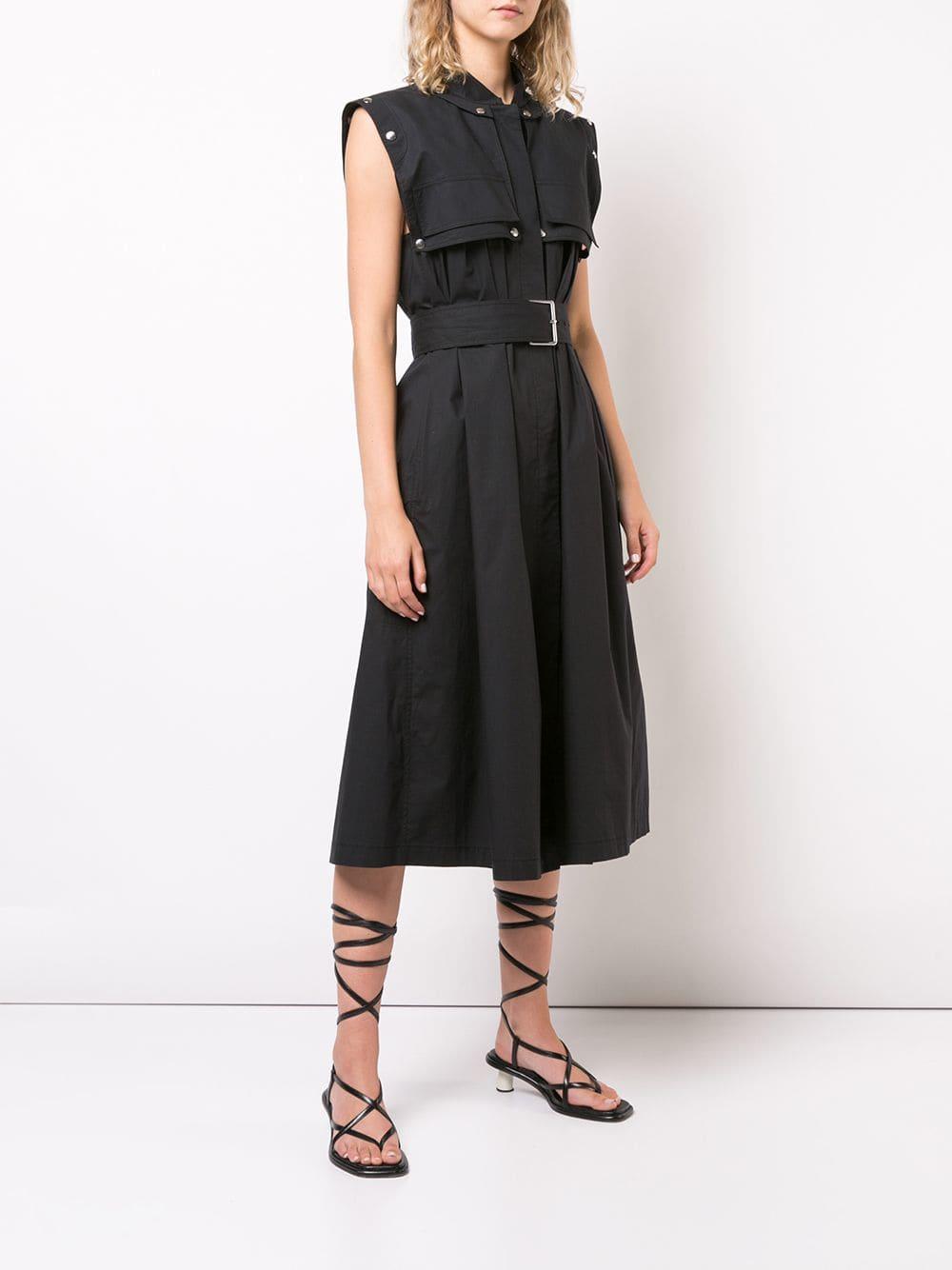 Lyst - Proenza Schouler Belted Trench Dress in Black