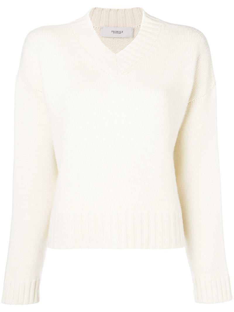 Pringle of Scotland Cashmere Sweater in White - Lyst