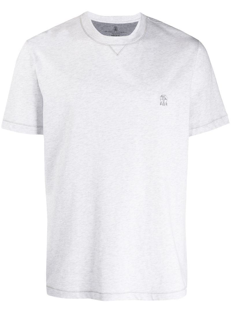 Brunello Cucinelli Logo T-shirt in Gray for Men - Lyst