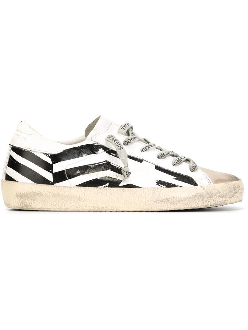 Lyst - Golden Goose Deluxe Brand Superstar Striped Leather Sneakers in ...
