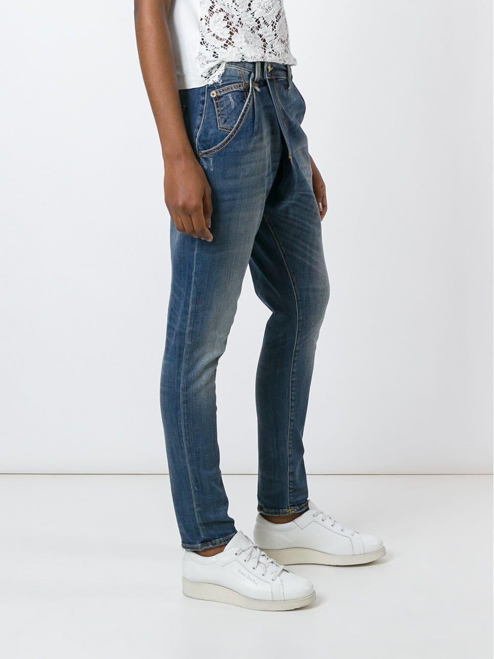 blue tapered jeans