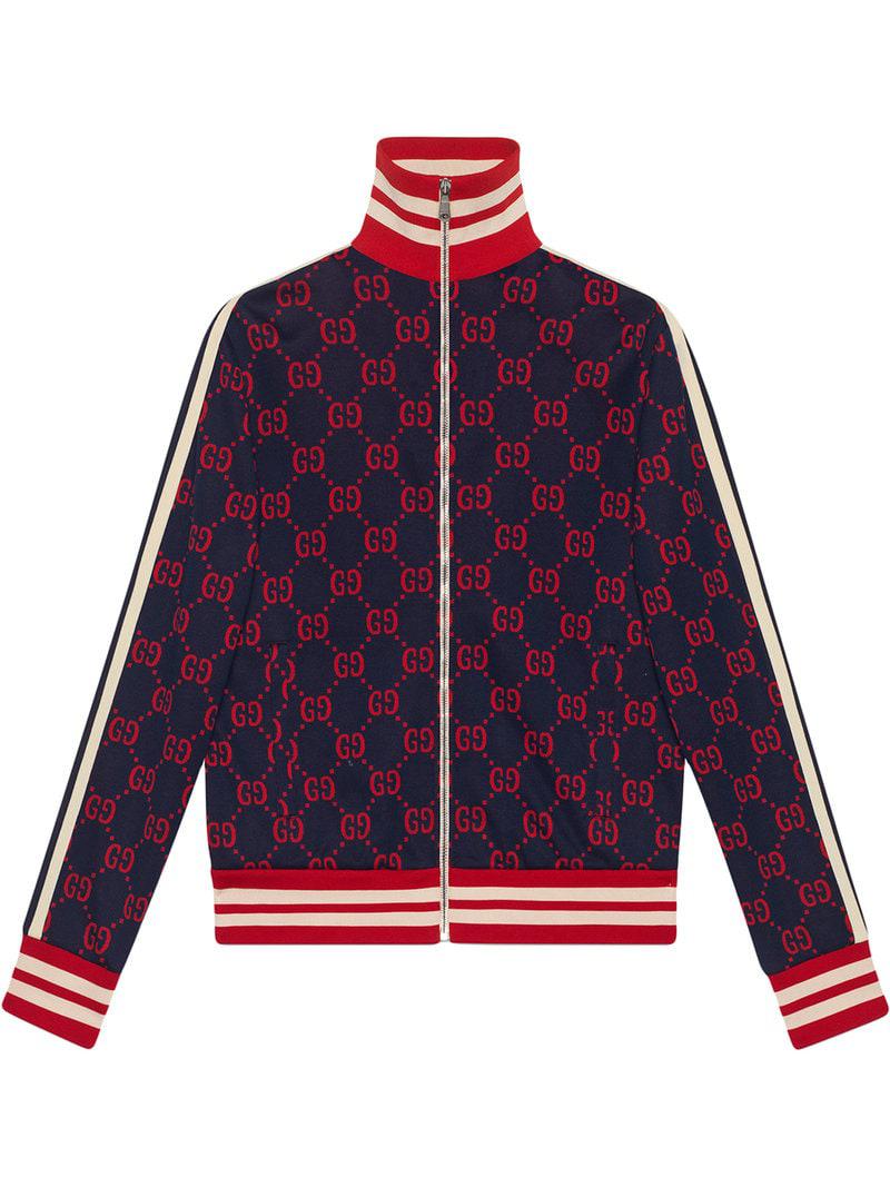 Lyst - Gucci GG Jacquard Cotton Jacket in Blue for Men