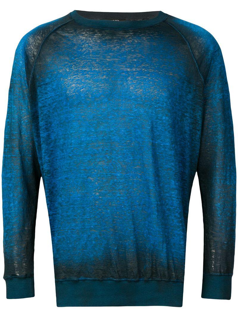 Lyst - Avant Toi Tie-dye Crew Neck Sweater in Blue for Men