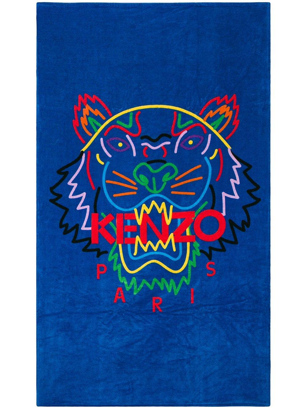 KENZO Cotton Tiger Beach Towel in Blue Lyst