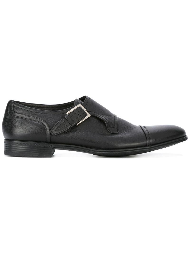 Lyst Fabi Buckled Monk Shoes in Black for Men