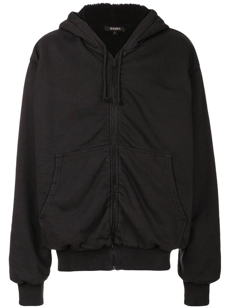 Yeezy Boxy Fit Zip Up Hoodie in Black for Men - Lyst