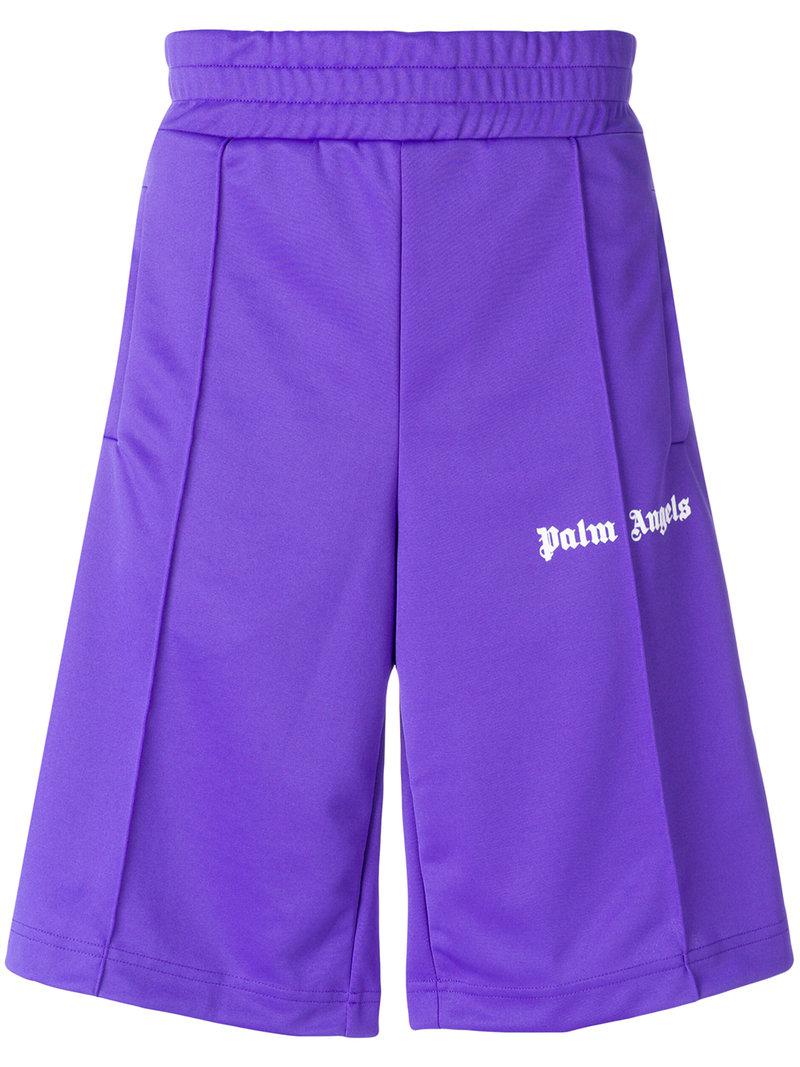 Lyst - Palm Angels Logo Track Shorts in Purple for Men