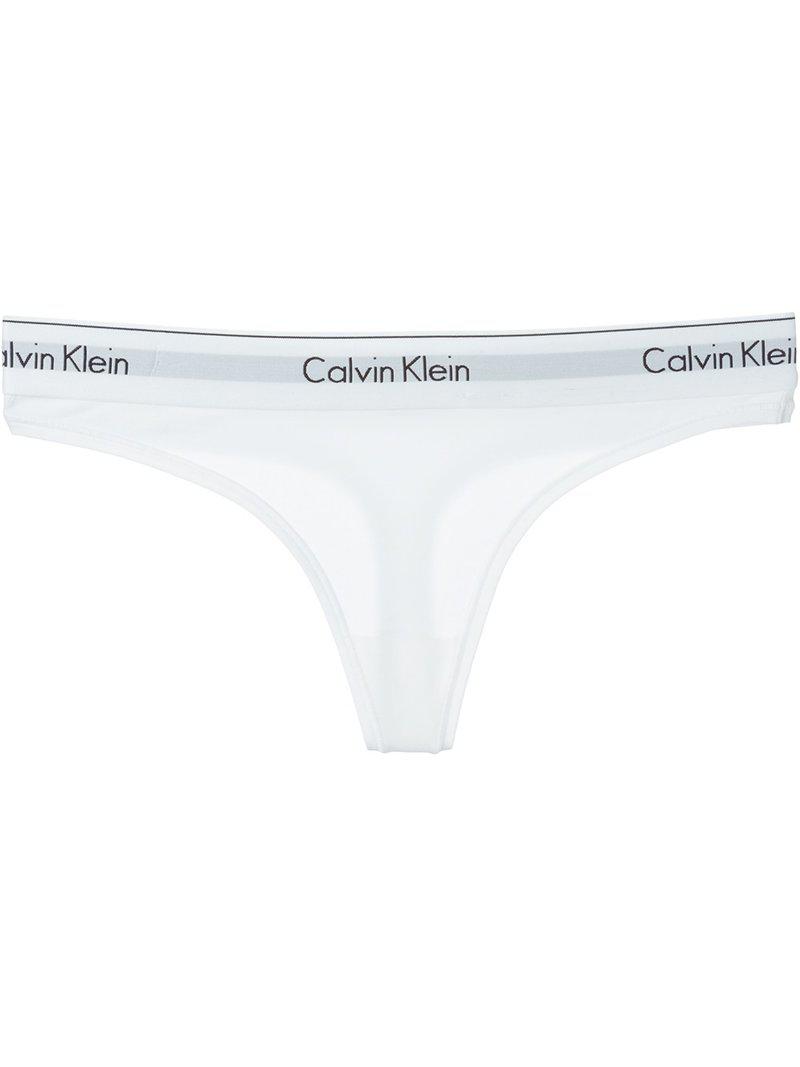 Lyst - Calvin Klein 205W39Nyc - Logo Waistband Thong - Women - Cotton/spandex/elastane/modal - L 