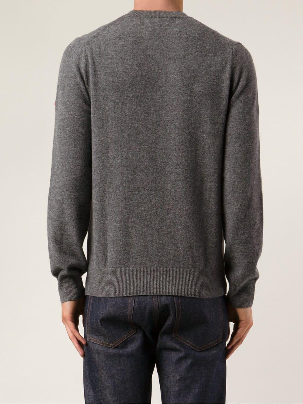 Lyst - COMME DES GARÇONS PLAY Mini Heart V-neck Sweater in Gray for Men