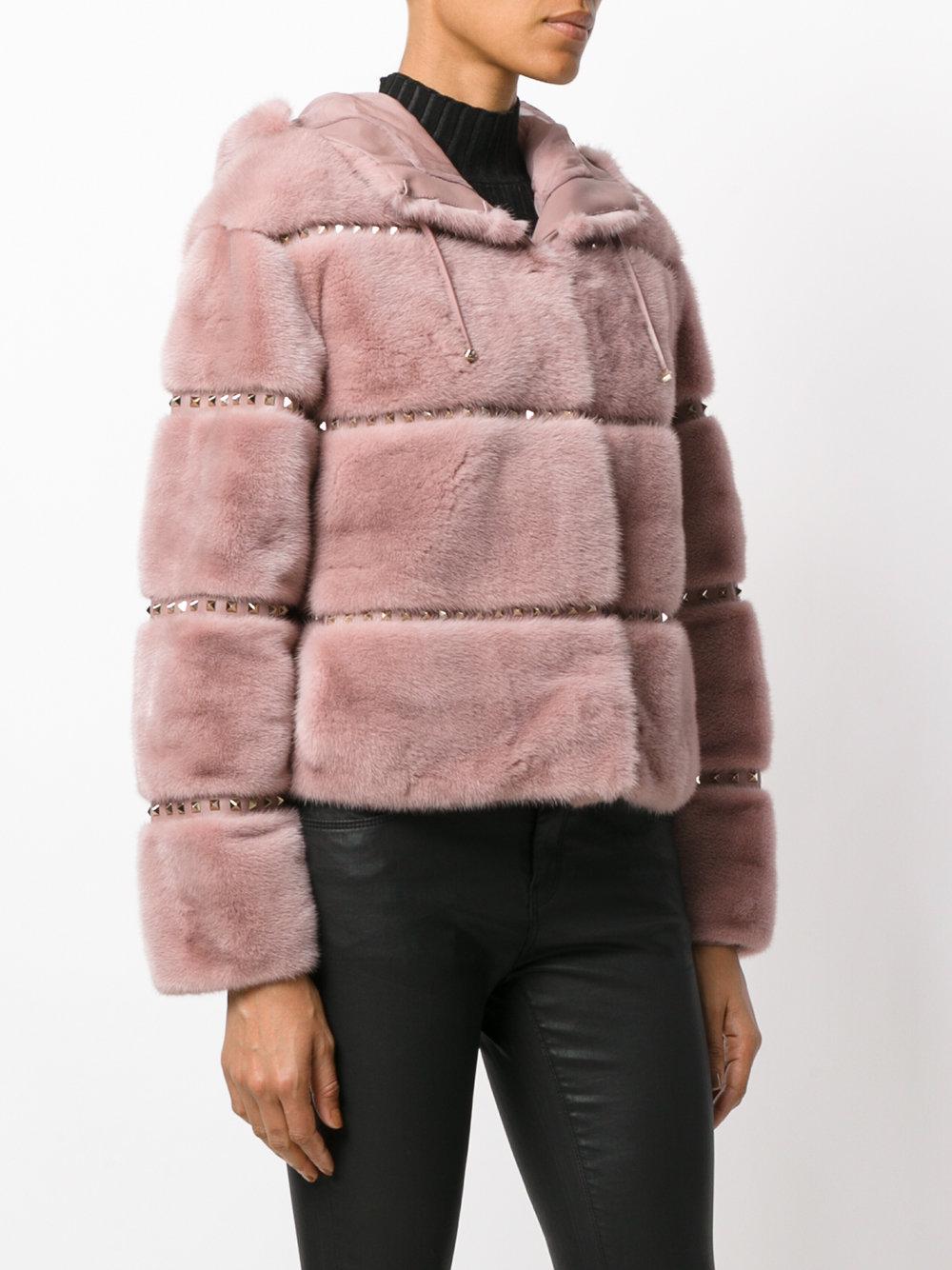 Lyst - Valentino Rockstud Jacket in Pink