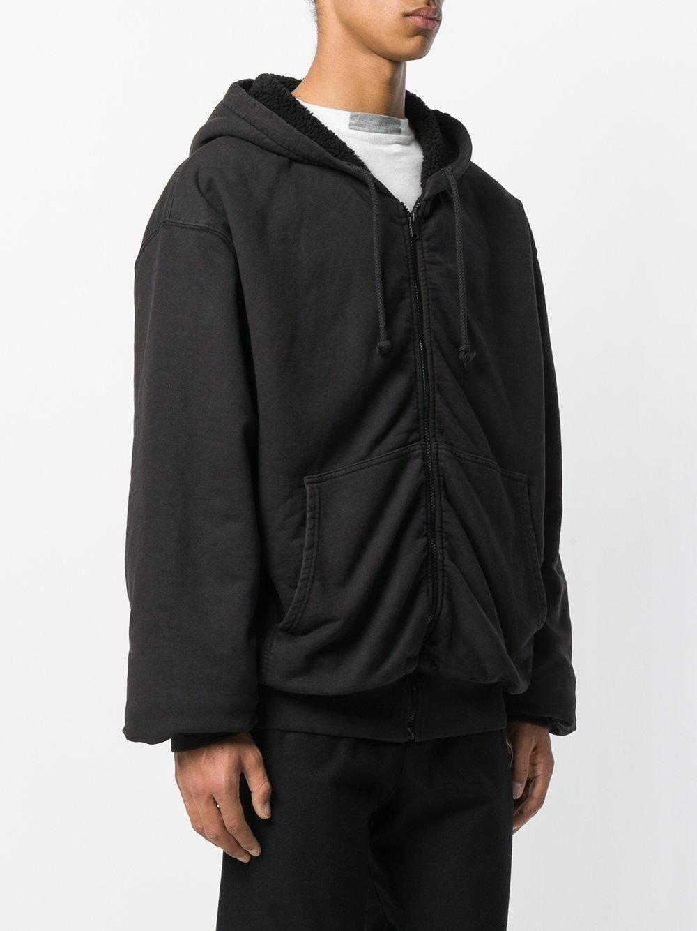 Yeezy Boxy Fit Zip Up Hoodie in Black for Men - Lyst