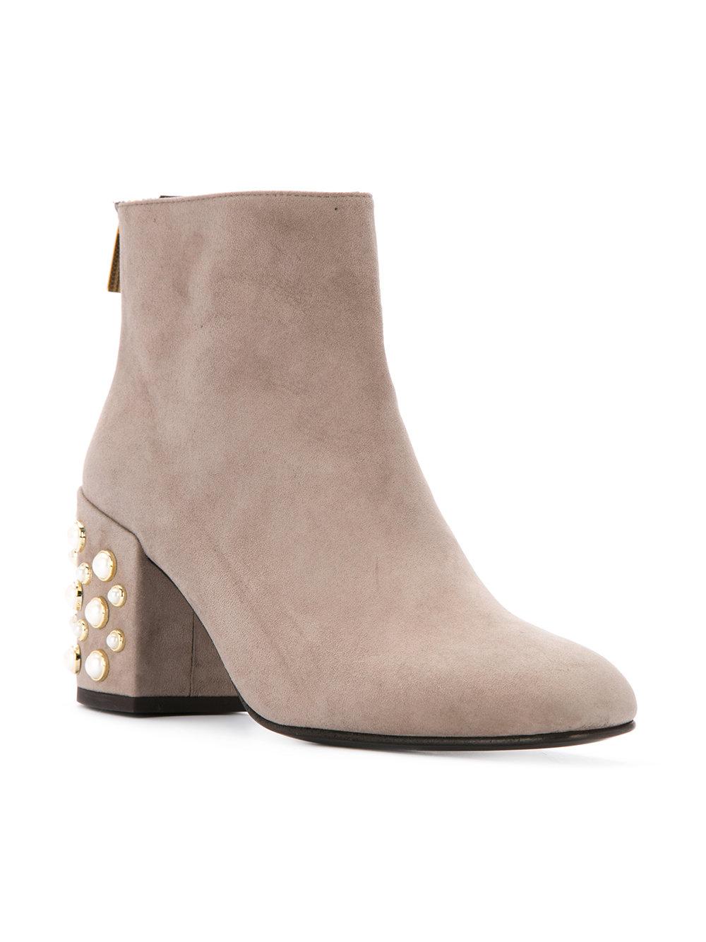 Lyst - Stuart Weitzman Pearl Embellished Boots