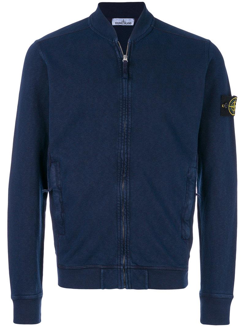 Lyst - Stone Island Zipped Sweatshirt in Blue for Men