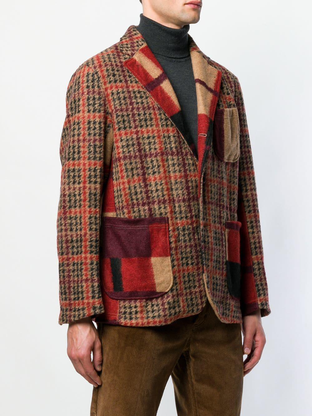 Engineered Garments Wool Patch Pockets Checked Blazer in Brown for Men