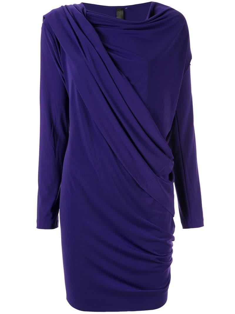 Norma Kamali Draped Wrap Cardigan in Purple - Lyst