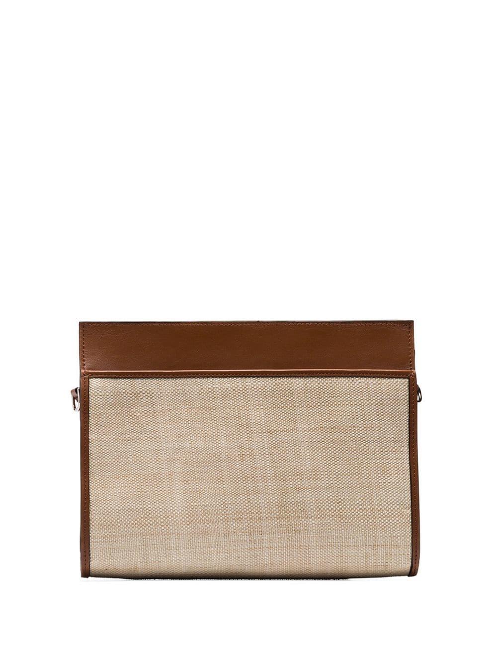 Hunting Season Beige Leather And Straw Clutch Bag in Brown - Lyst