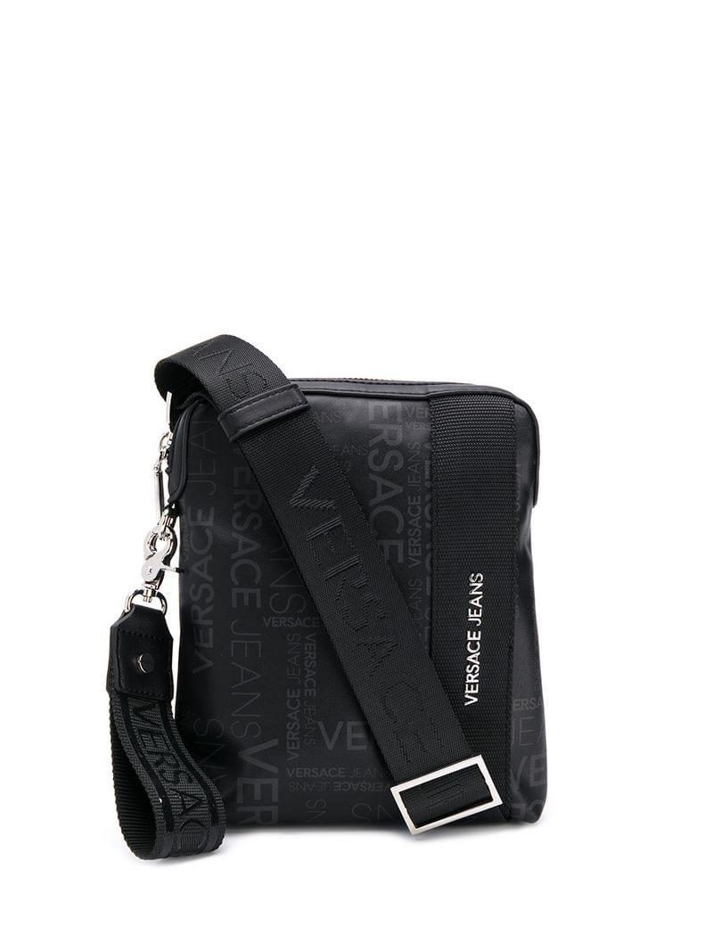 Versace Jeans Logo Messenger Bag in Black for Men - Lyst