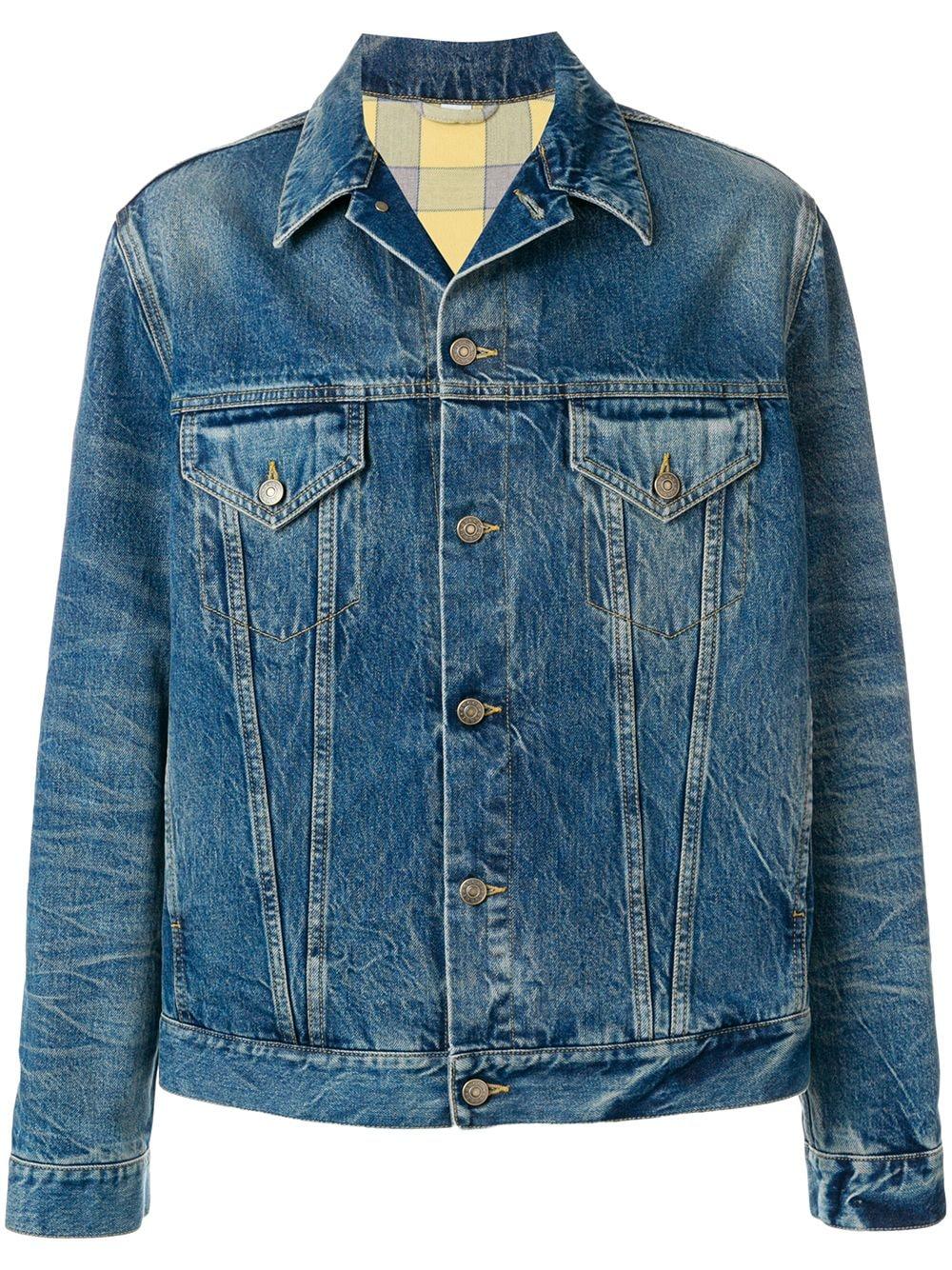 Gucci Embroidered Denim Jacket in Blue for Men - Lyst