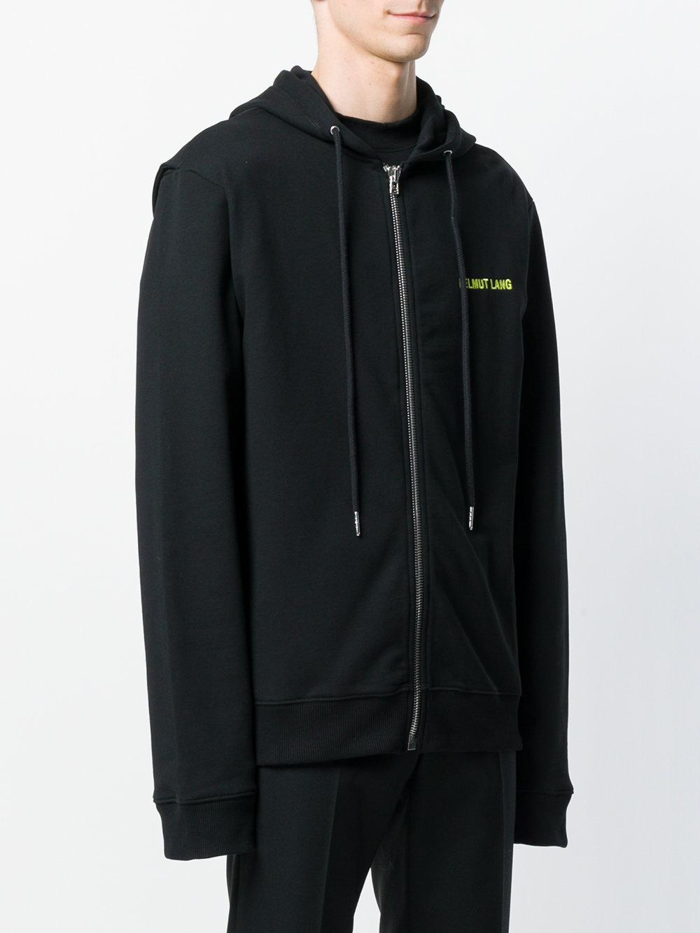 Lyst - Helmut Lang Logo Hooded Sweatshirt in Black for Men