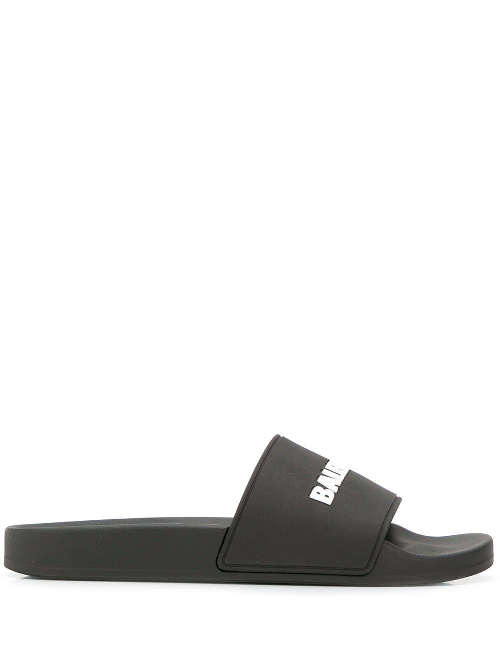 Balenciaga Logo Pool Slides in Black - Save 44% - Lyst