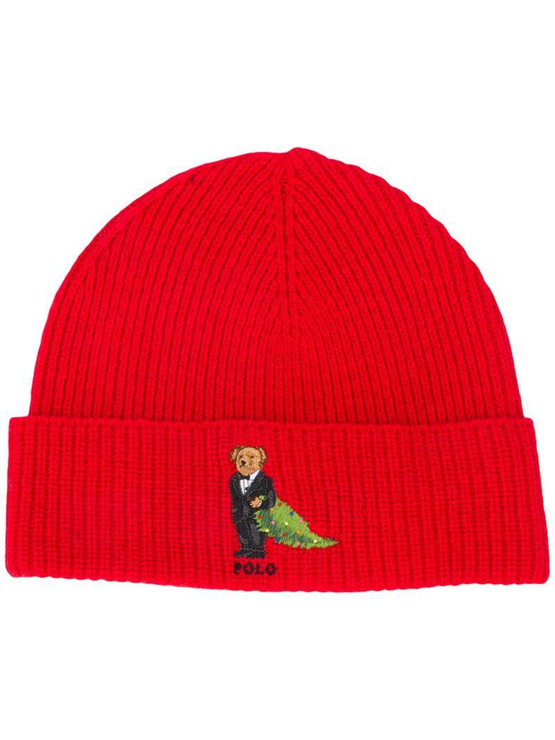 Bonnet Lauren En Ralph Rouge Homme Pour Lyst Bear Polo Coloris GUzVLqSMp