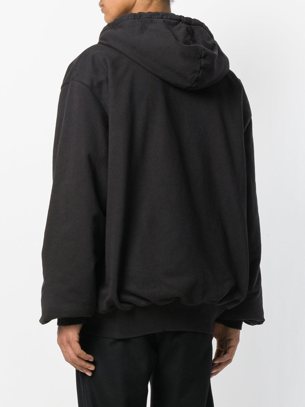 Yeezy Boxy Fit Zip Up Hoodie in Black for Men - Lyst