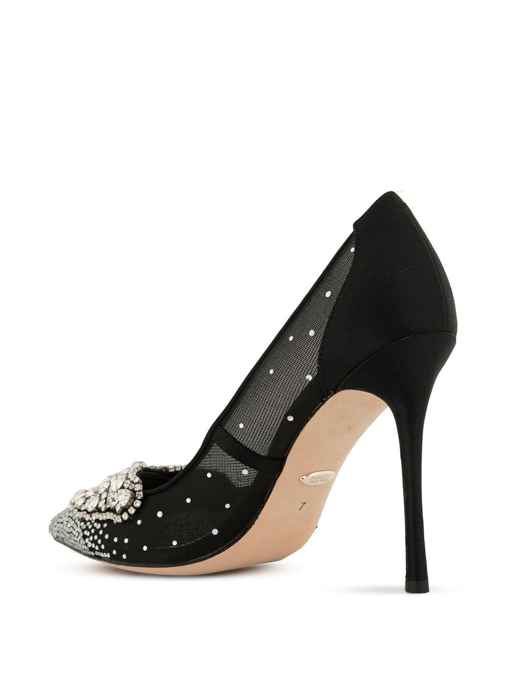 badgley mischka quintana mesh embellished pumps