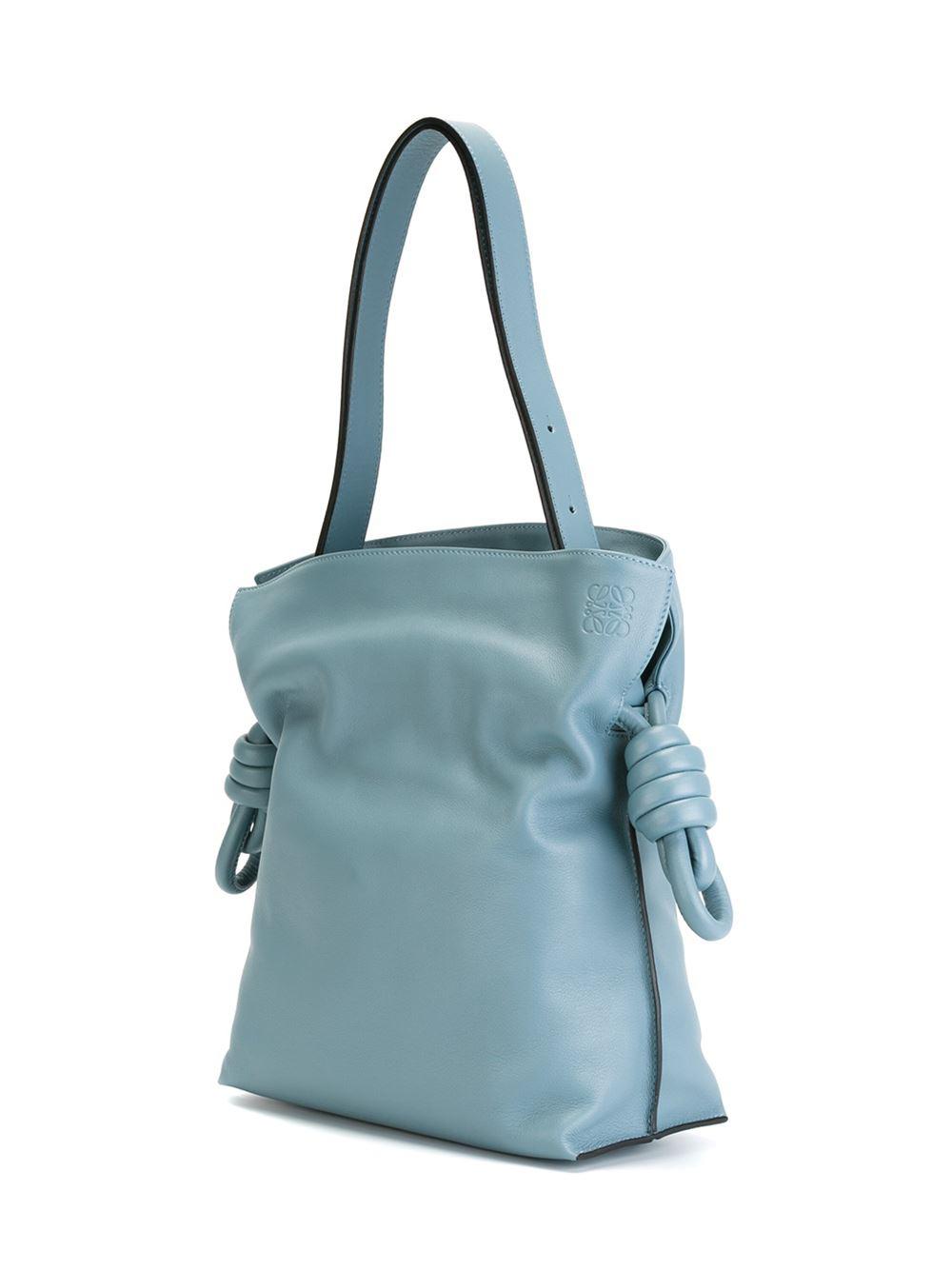 Loewe Large Flamenco Leather Shoulder Bag in Blue - Lyst