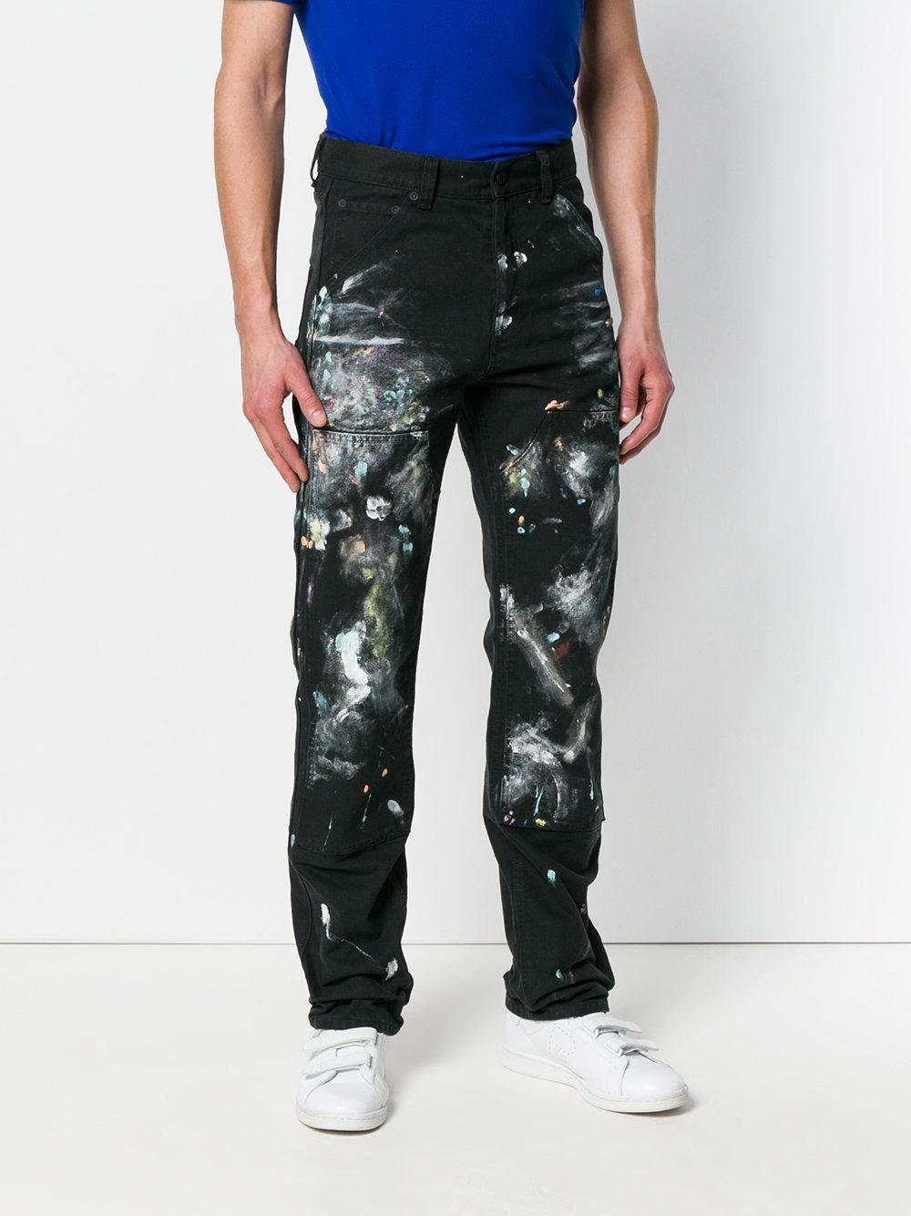 black paint splatter jeans