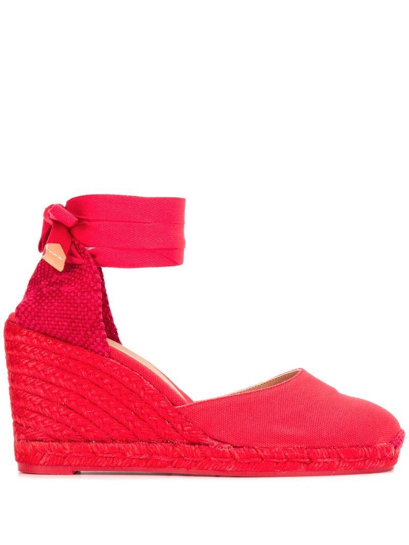 Castaner Ankle Tie 90 Espadrilles in Red - Lyst