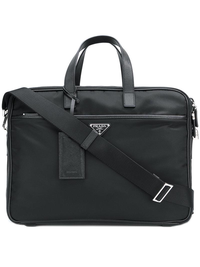 Lyst - Prada Zipped Briefcase in Black for Men