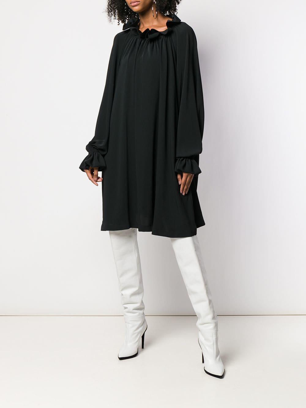 Crepe Martin Chine Mm6 Black De Dress Margiela Lyst By Maison In hCQrsdt