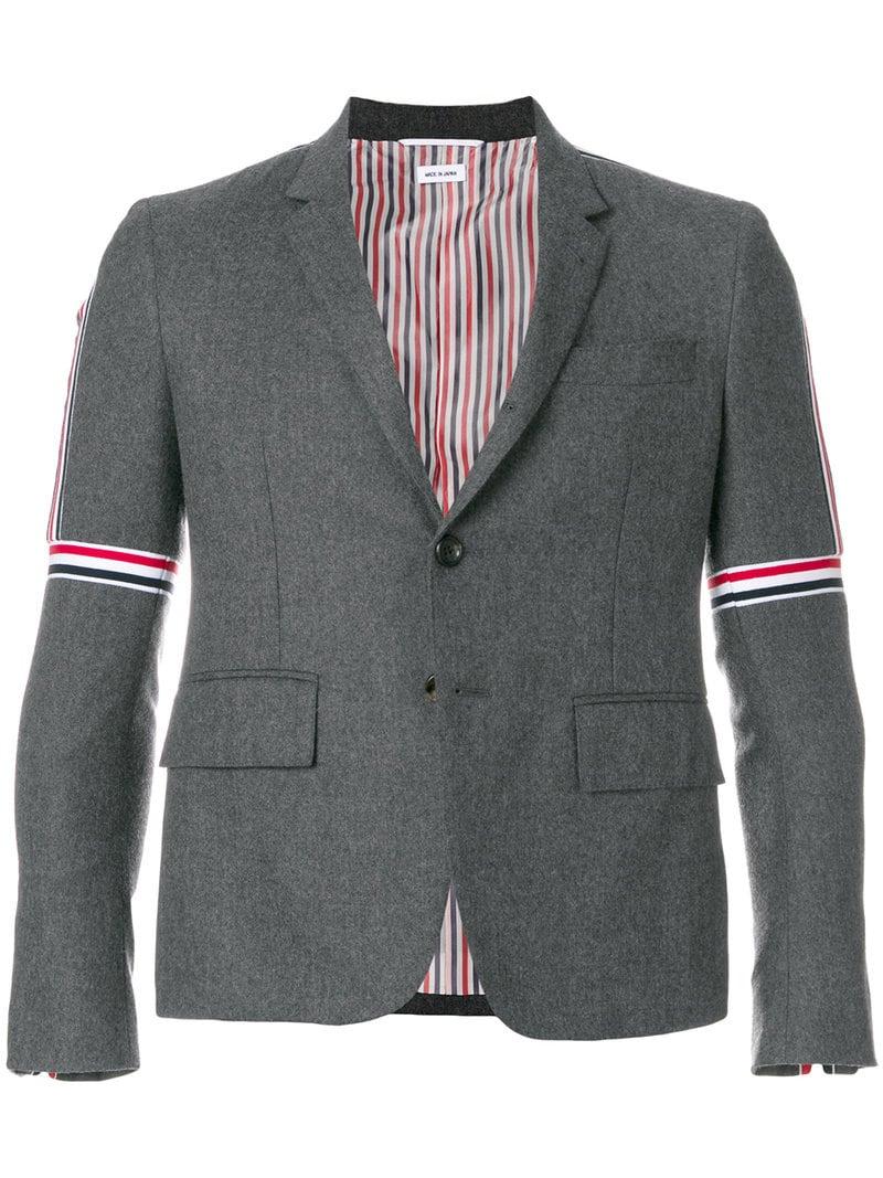 Thom Browne Rwb Elastic Stripe Sport Coat in Gray for Men - Lyst