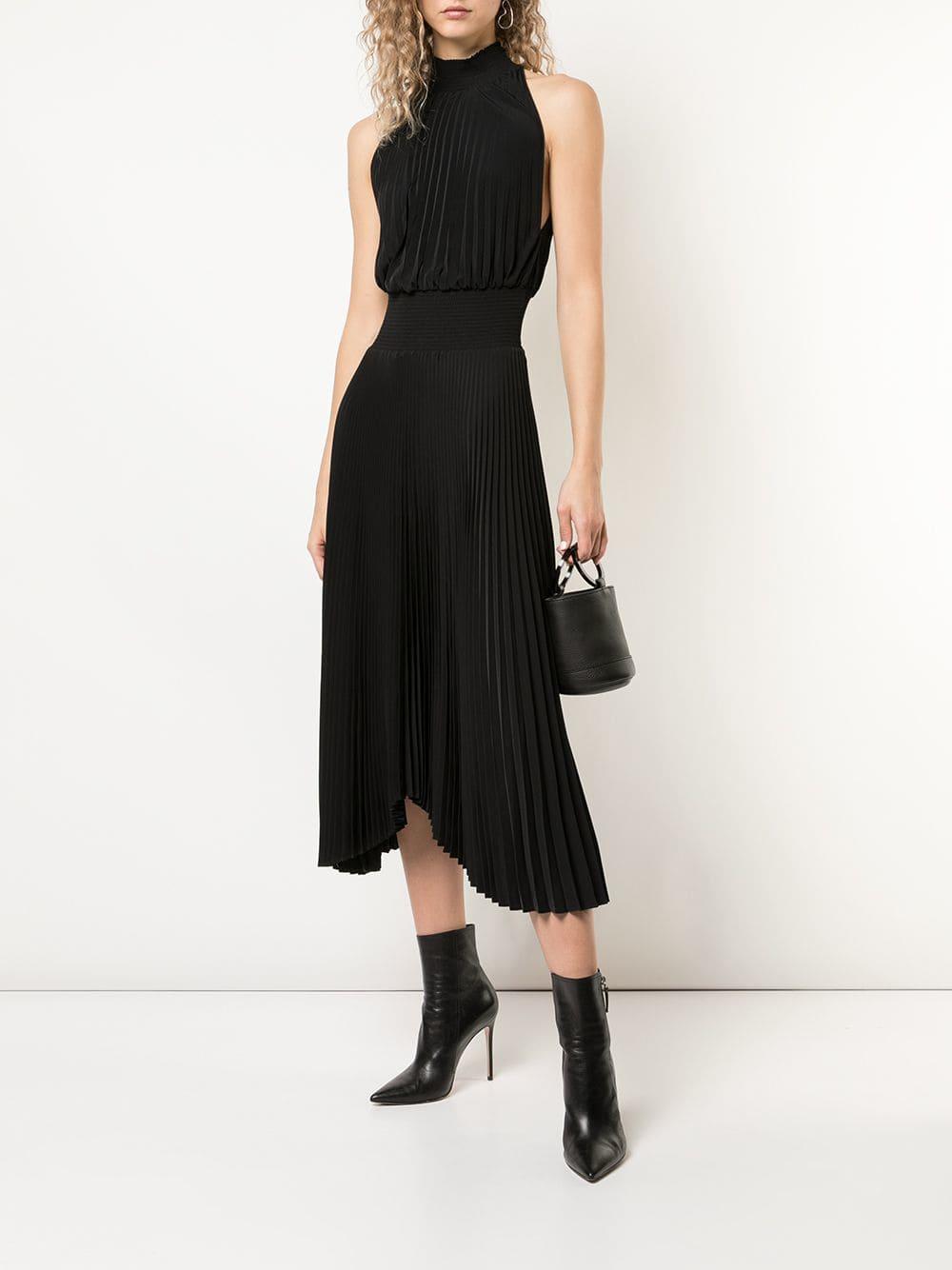 alc black pleated dress