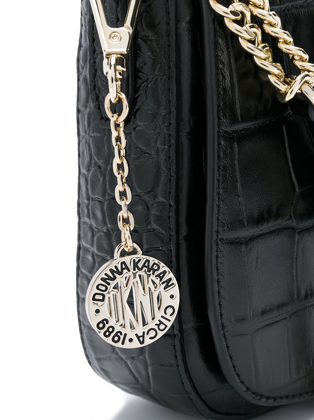 black croc effect shoulder bag